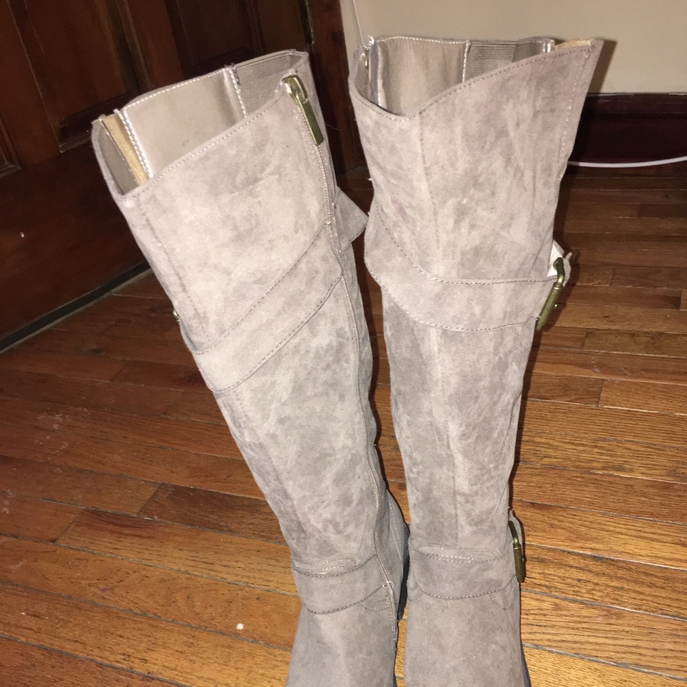 Lane Bryant Wide Calf Faux Suede Boots EUC